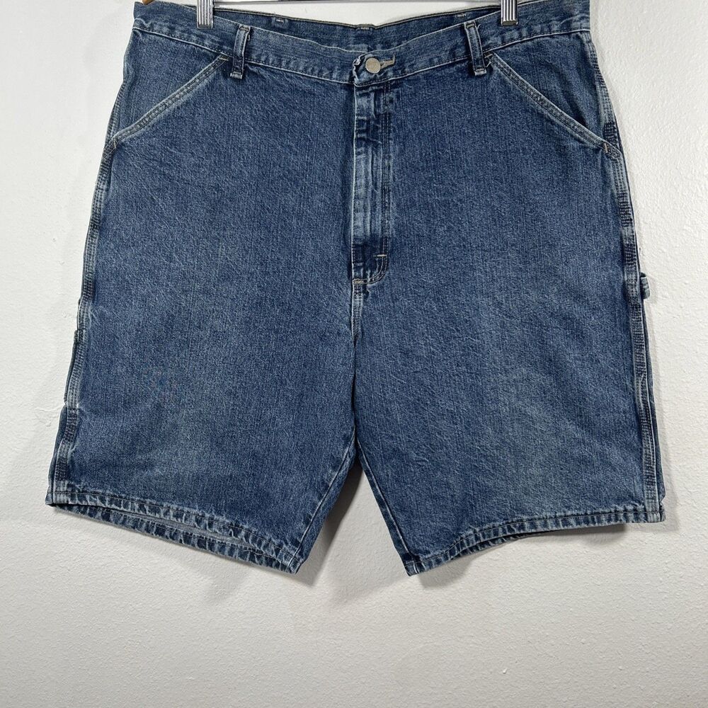 Wrangler Jeans Shorts Mens 38 Blue Carpenter Baggy Wide Leg Skatter Y2K